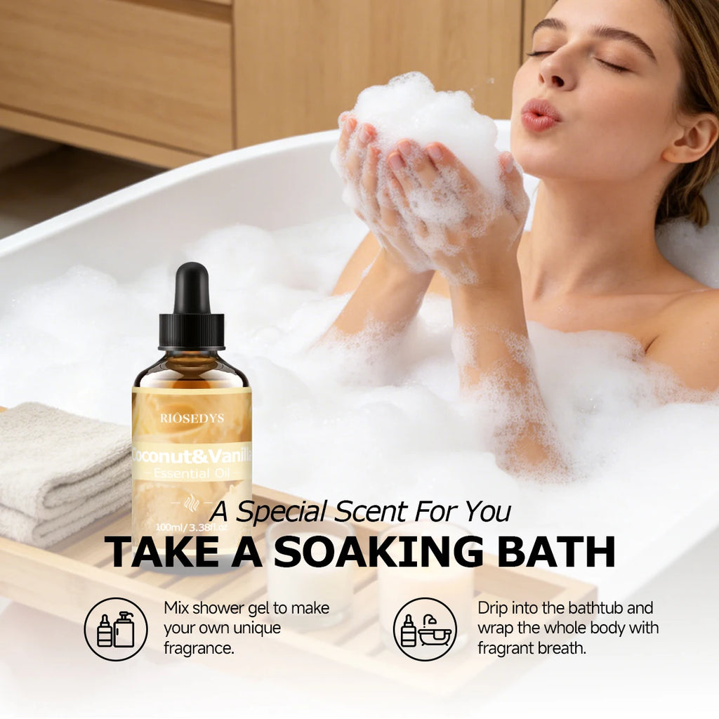 COCONUT VANILLA ESSENTIAL OIL Suitable Massage Skincare Deeply Zpaxo