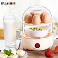 Egg Cooker Automatic Power Off Home 7 Eggs Multi-Functional Steamed Egg Custard Boiled Egg Machine Breakfast Artifact Zpaxo WHITE EU