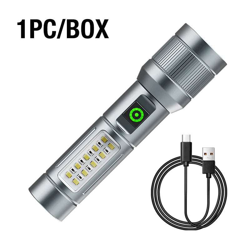 Rechargeable Multi Light Source Ultra Bright Flashlight Outdoor