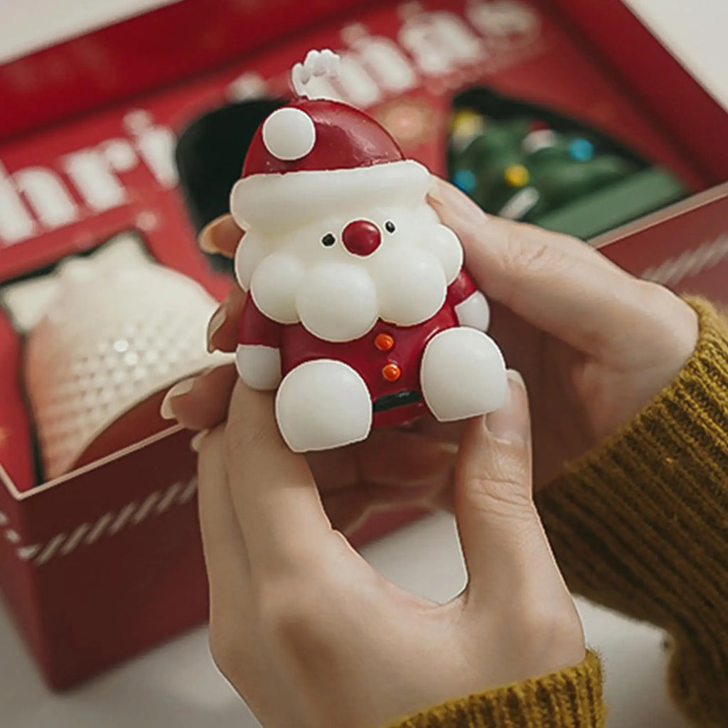 Christmas Scented Candles 3 Bell Shaped Tree Cartoon Festive Decor