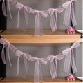 Pink Bow Garland Hanging Bunting Banner Girls Princess Birthday Party