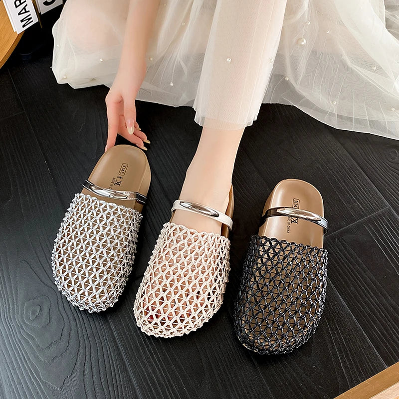 2026 Round Toe Summer Women's Mesh Breathable Comfortable Thick Sole Zpaxo
