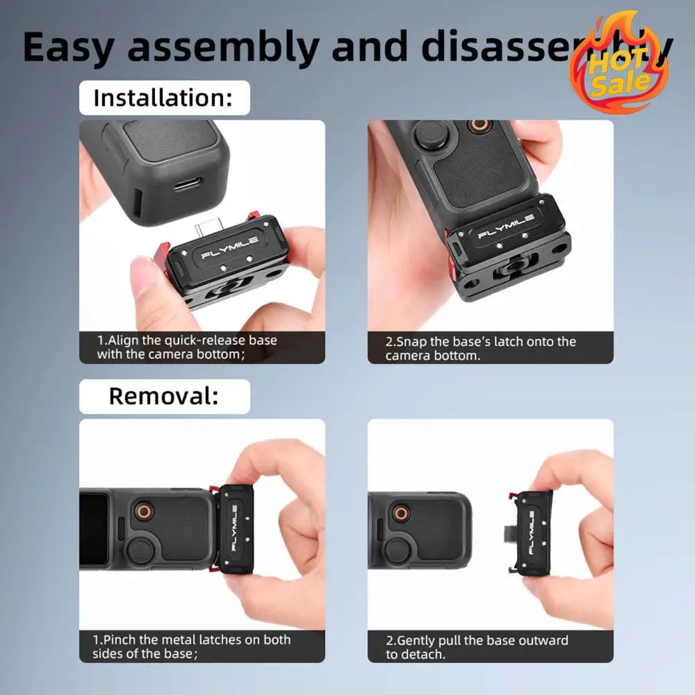 Magnetic Quick-Release Mount for DJI Osmo Pocket 4/3 Accessories Rotation Aluminum Alloy Adapter Expansion Mount Adapter Holder Zpaxo