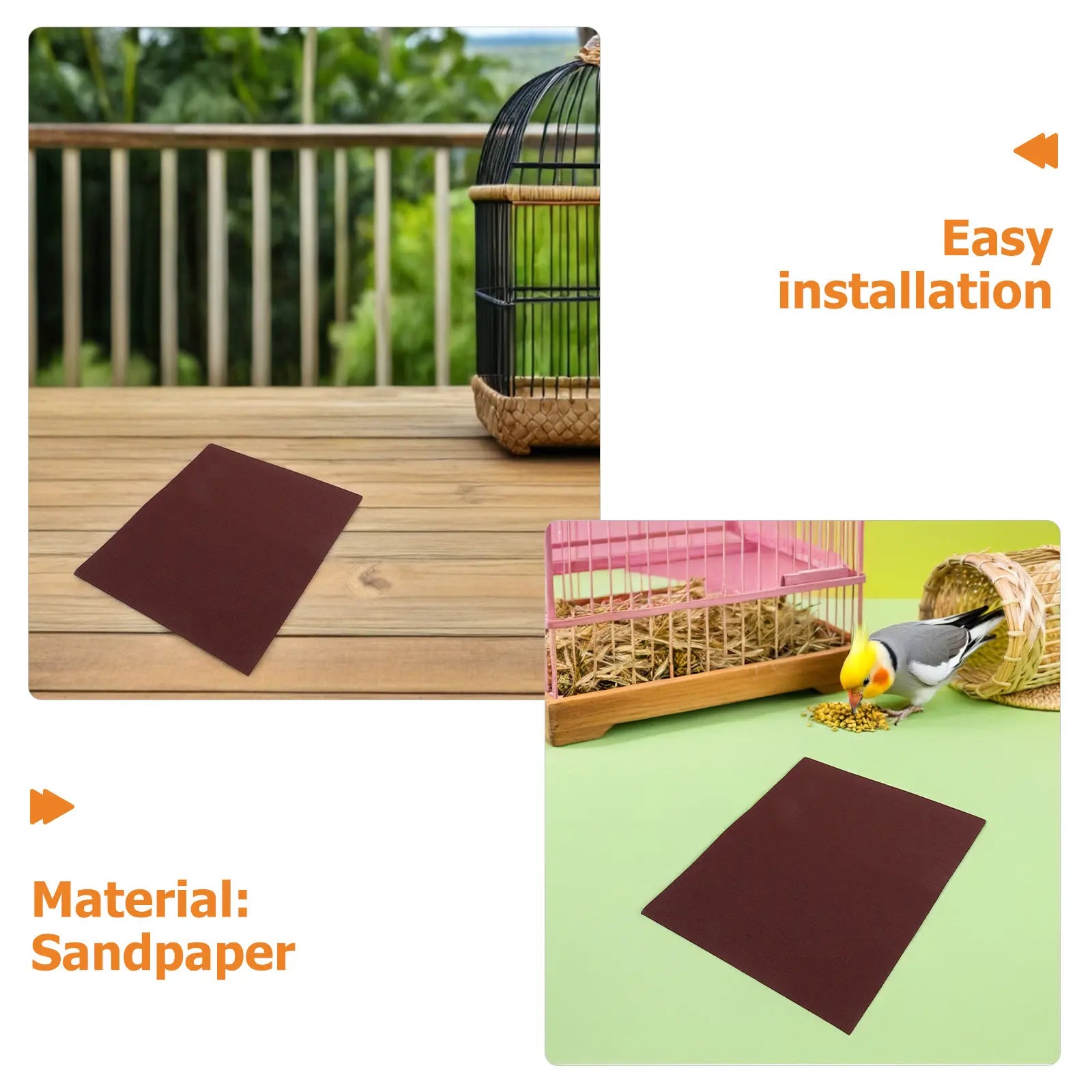 Bird Beak Claw Sandpaper Sheets Parrot Cage Liner Natural Nail