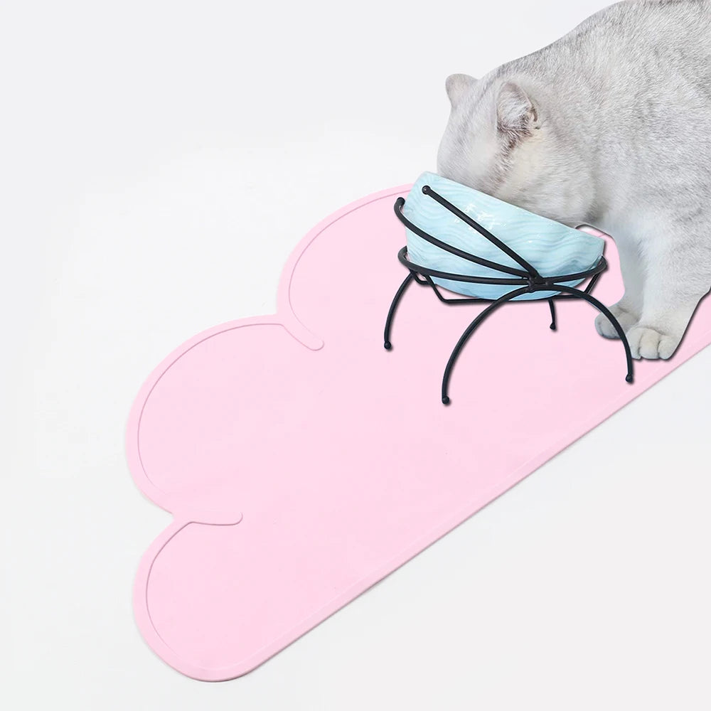 Silicone Pet Food Mat Cloud Shape Dog Cat Bowl Mat Anti-Slip Waterproof Pet Feeding Mat Placemat Zpaxo