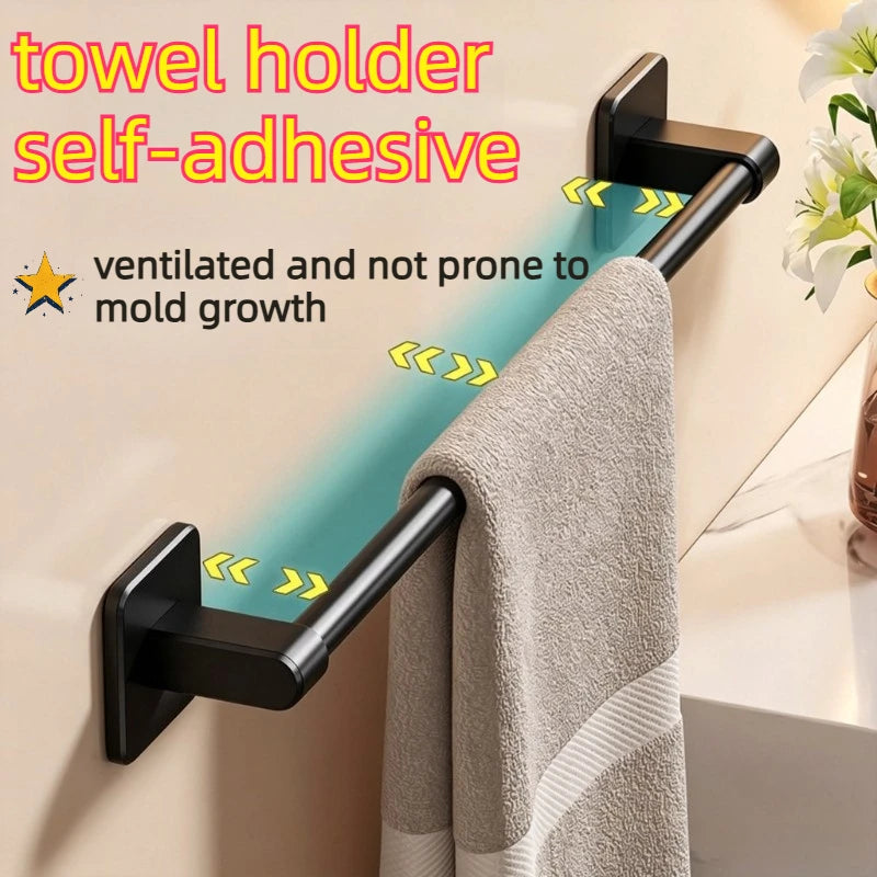 Towel Rack Bathroom Wall Shower Caddy Without Drilling Organizers Storage for Bathroom Wall Mounted Heavy Hand Towel Holder Zpaxo
