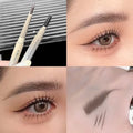Ultra Thin Double-Ended Eyebrow Pencil Long-Lasting Smudge Proof Eye Brow Liner Contour Pen High Pigment Waterproof Brow Makeup Zpaxo 01 Dark brown