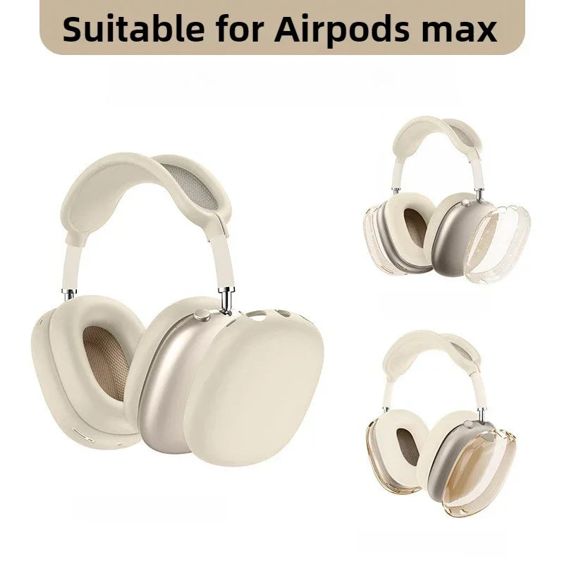 3 in 1 Clear Soft TPU Silicone Skin Protector Ear Cups Case for Airpods Max Airpodmax Anti Scratch Headphones Cover Accessories Zpaxo