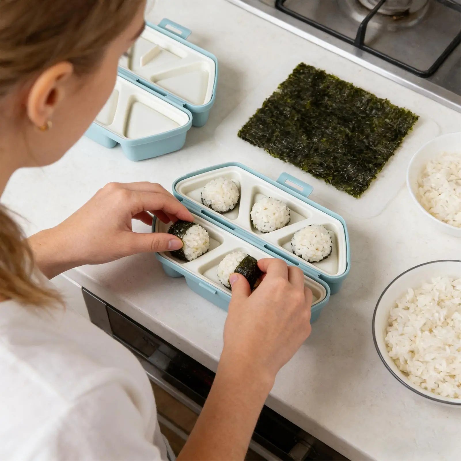 Rice Ball Maker Mold 6-Cavity Japanese Foldable Food Containers