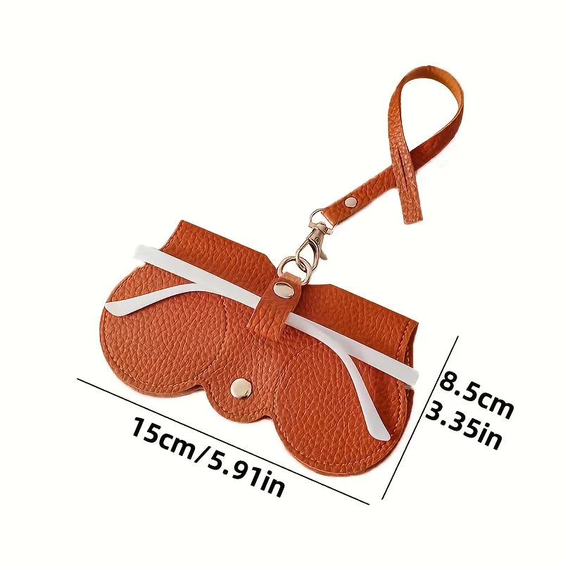 Fashion Retro Portable Glasses Bag Faux Leather Storage Clip Durable