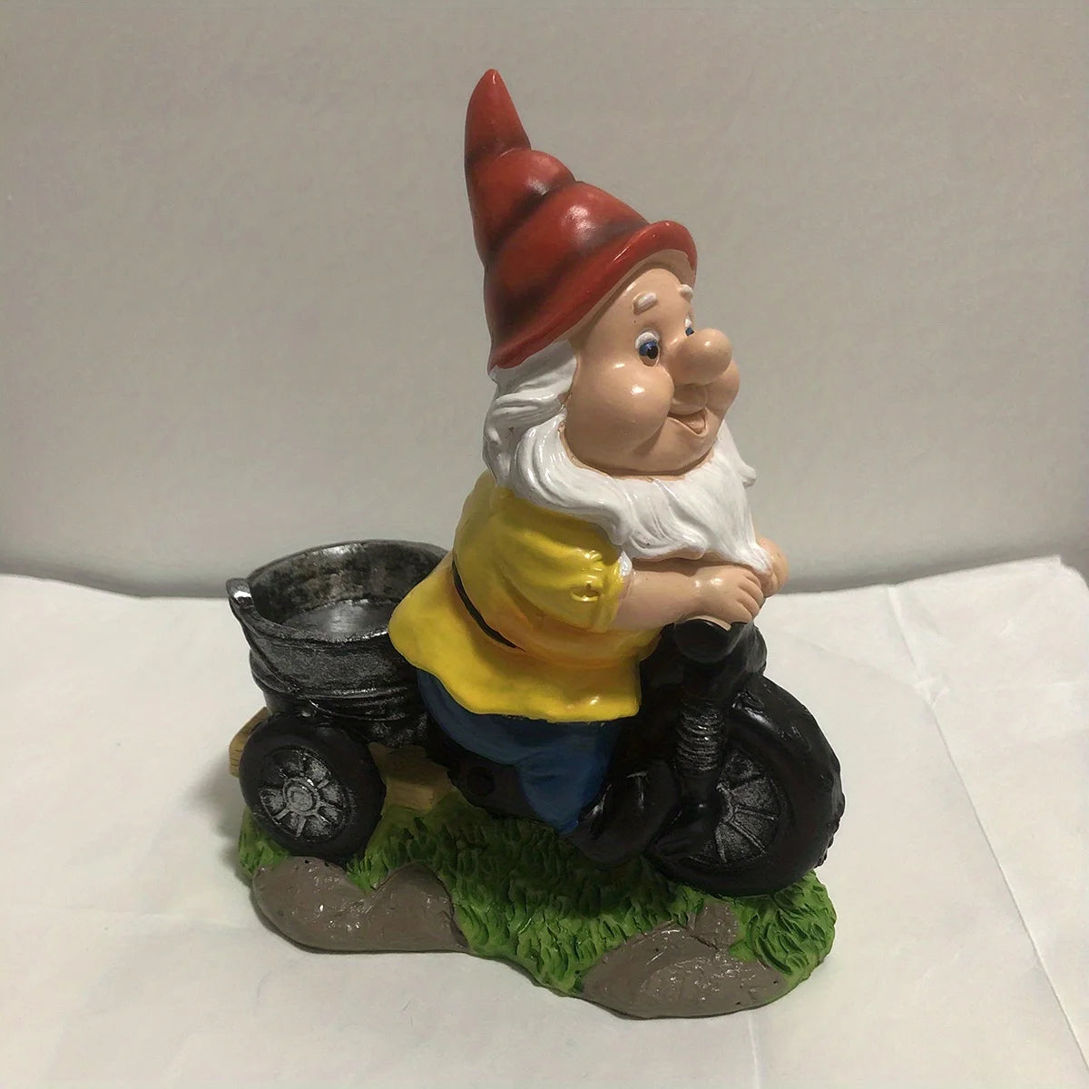 Bicycle Gnome Flower Dwarf Patio Statue Garden Decorative Sculpture