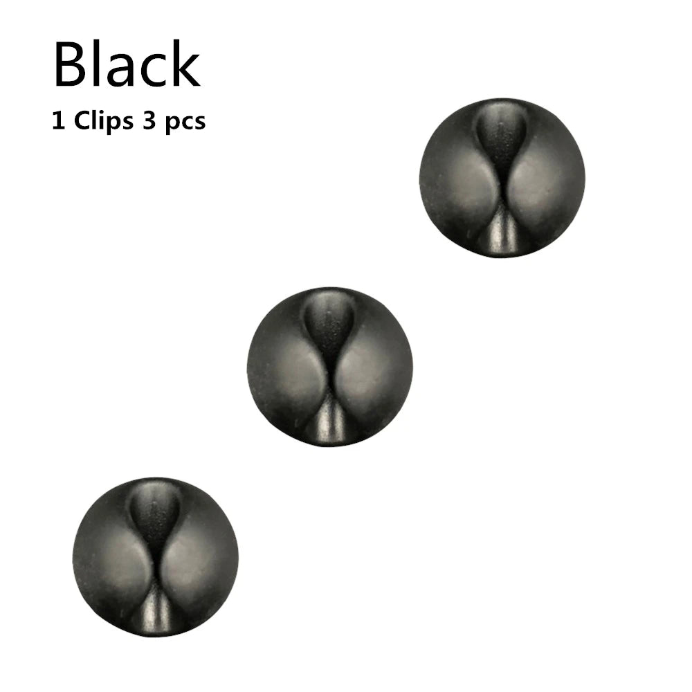 Silicone USB Cable Clip Winder Organizer Round Charger Cord Desk Tidy Zpaxo 1 clips - 3pcs 1