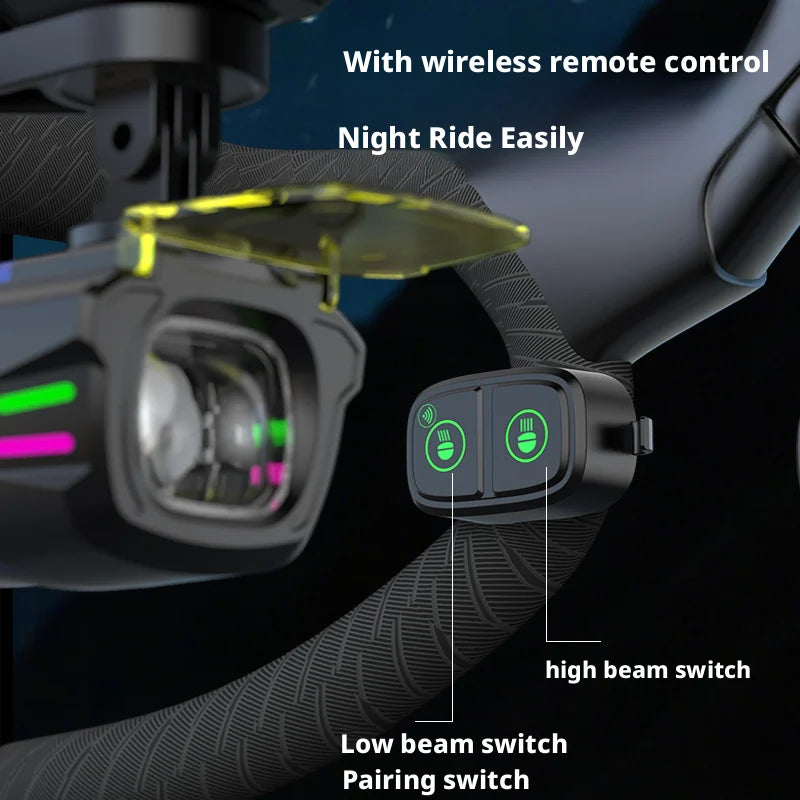 ESMARTER Smart Remote Bike Headlight – High-Lumen Bicycle Light Bicycle Headlight Zpaxo