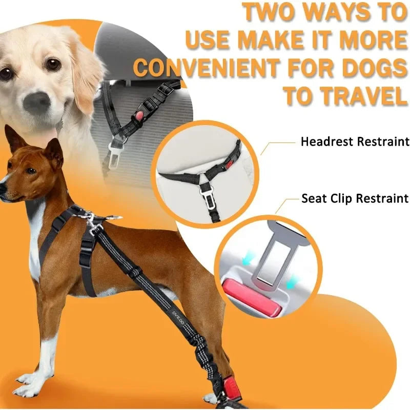 2-in-1 Dog Car Seat Belt Safety Harness – Crash Tested