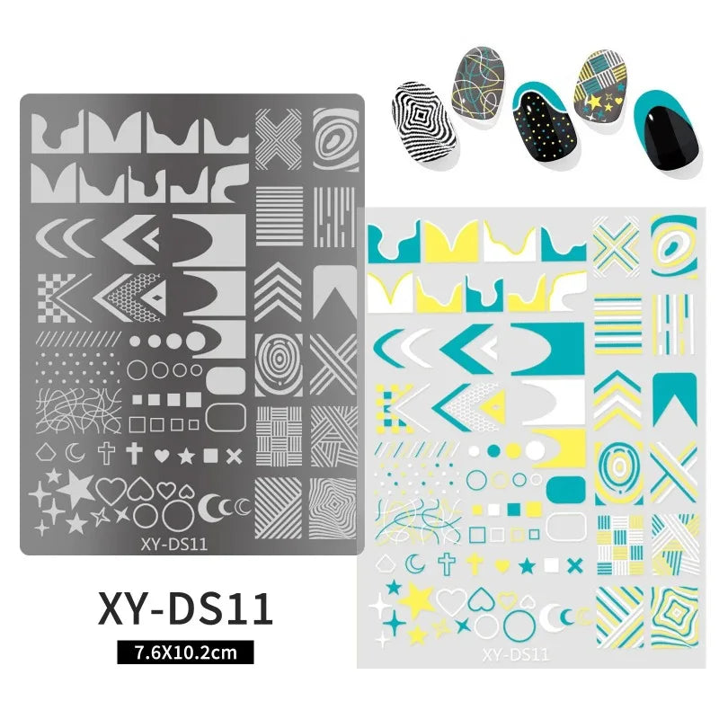 Lace Castle Nail Stamping Plates Ghost Skull Moon Star Butterfly Zpaxo 11