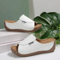 Casual Peep-Toe Sandals Breathable Lightweight Beach Shoes Hollowed Open Toe Mid Heel Shoes For Daily Commute Zpaxo White 41