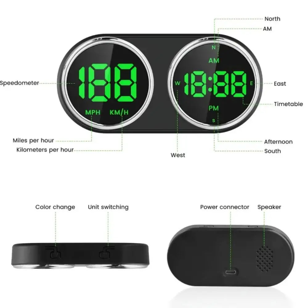 7 Color Switching GPS Car Digital Speedometer 2in1 Plug&Play HUD Car Head Up Display Universal with KMH MPH Dispaly Zpaxo