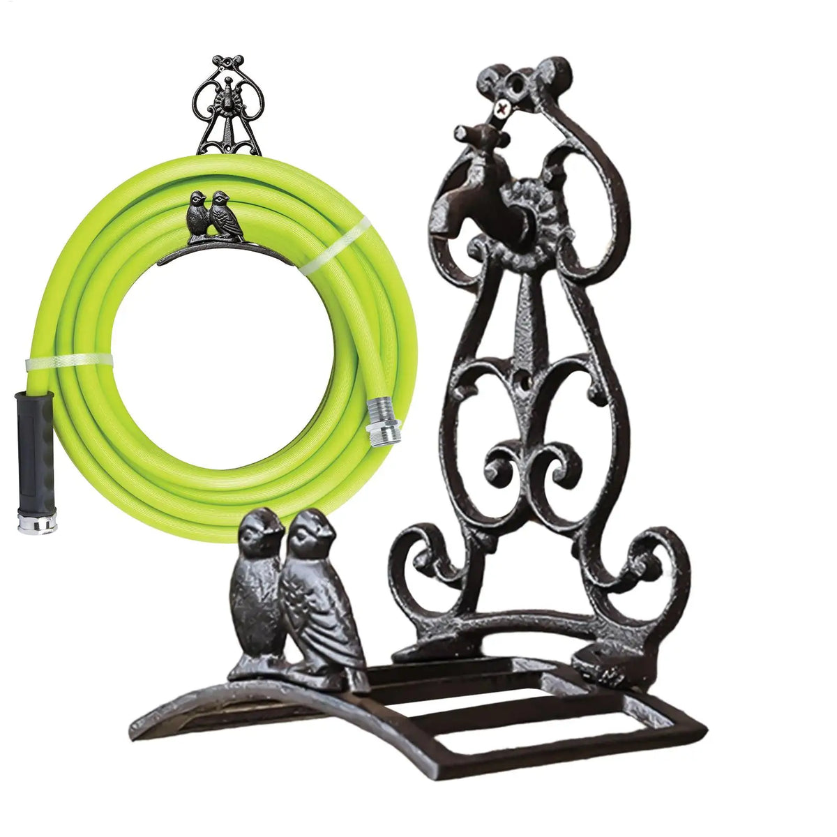 Water Hose Holder Iron Bird Design Vintage Decor Rack Wall Mount Zpaxo