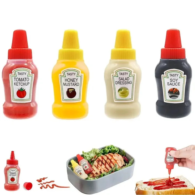 Mini Condiment Bottle Camping Squeeze Bottles Cookware Bbq Ketchup