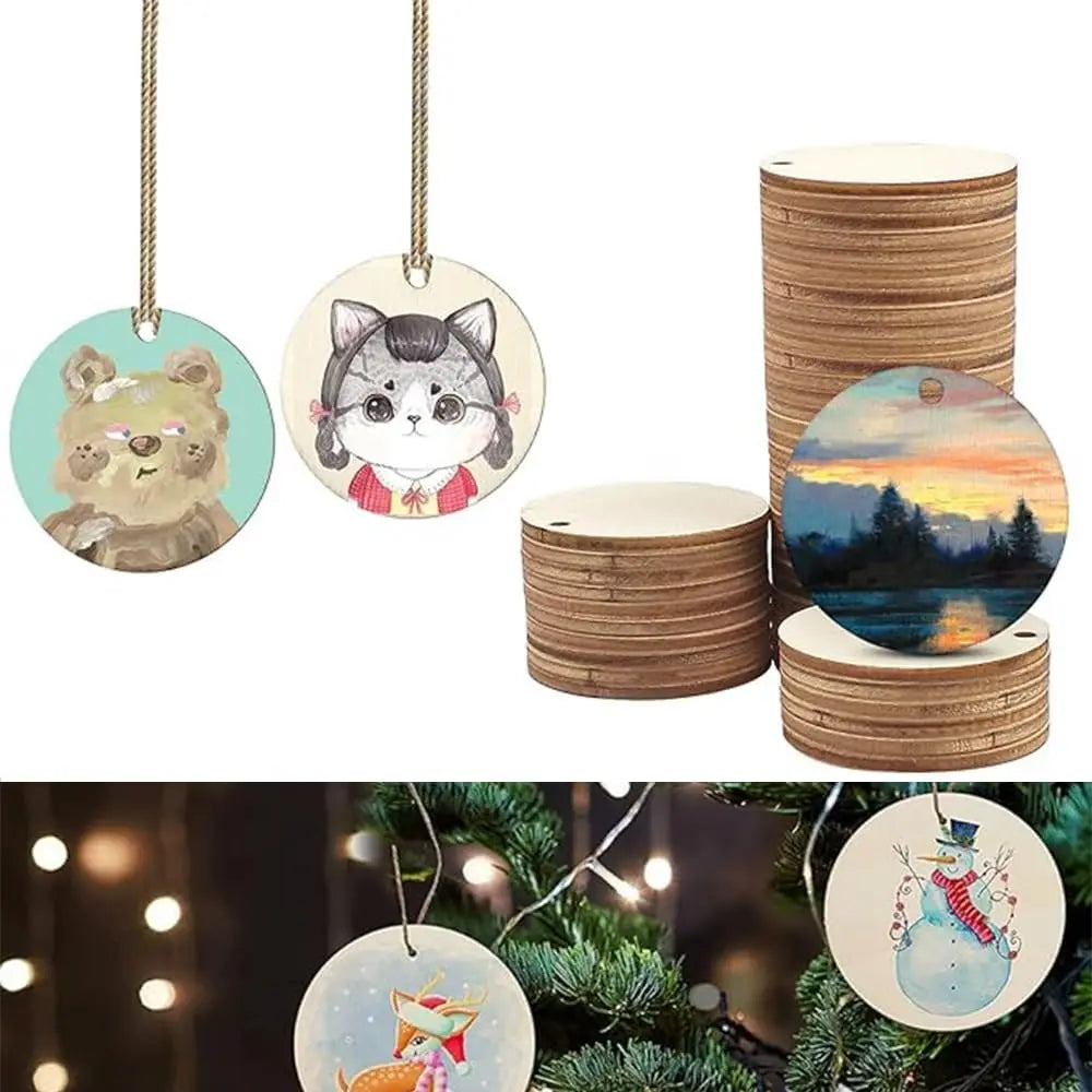 Unfinished Wood Circle Pendants 50/100 Pcs – Round Wooden Discs Wood Craft Blanks Zpaxo