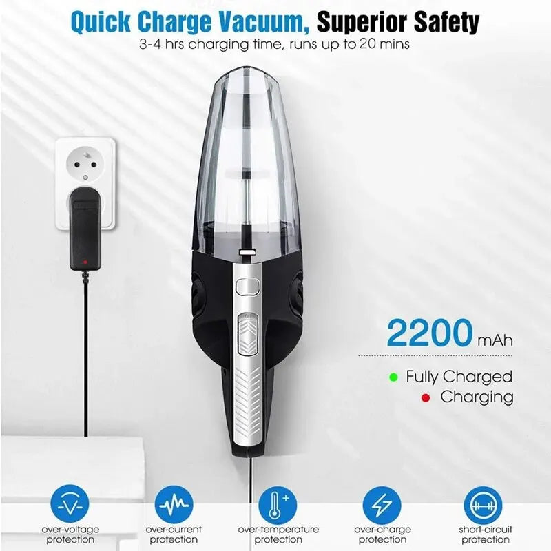 Handheld Vacuum Cordless Powerful Cyclone Suction Portable Rechargeable Vacuum Cleaner Quick Charge for Car Home Pet Hair Zpaxo