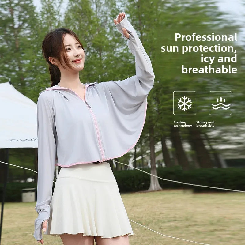 Women's Ice Silk Sun Protection Jacket Spring Summer UV-Blocking