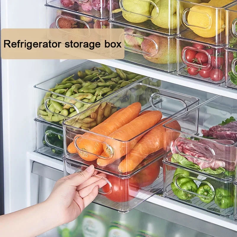 Clear Stackable Storage Organizer Box – Fridge, Kitchen & Desk Storage Organizer Box Zpaxo
