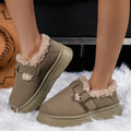 Women Ankle Boots 2025 New Comfortable Leisure Shoes Round Toe Platform Cotton Shoes Women Thick Bottom Plush Casual Snow Boots Zpaxo antelope brown 36