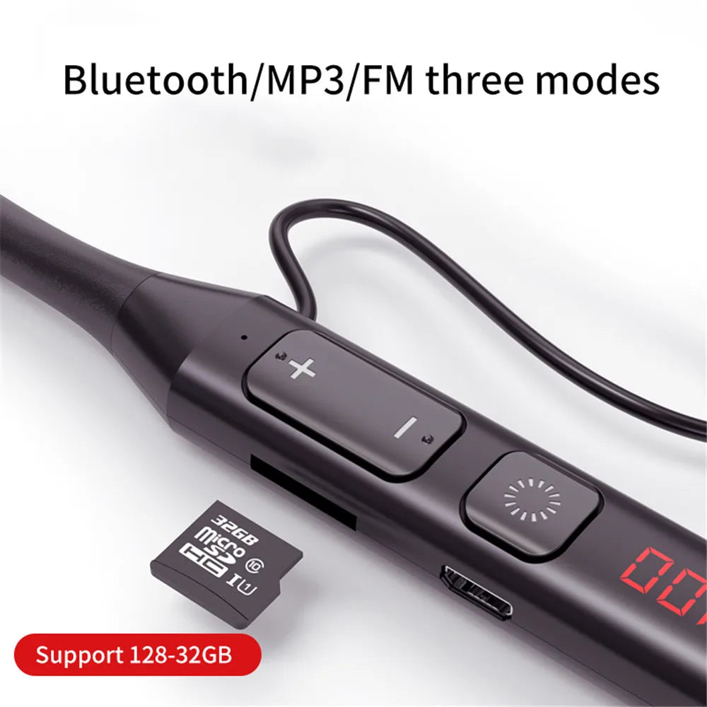 Wireless Headset Bluetooth 5 0 Earphone Hifi 9D Stereo Neck-hanging