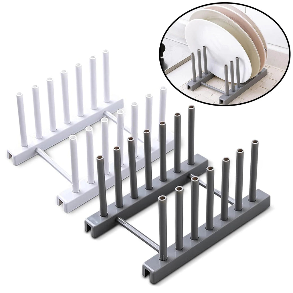 2-Pack Plate Rack Organizer – Cabinet Stand for Plates & Bakeware