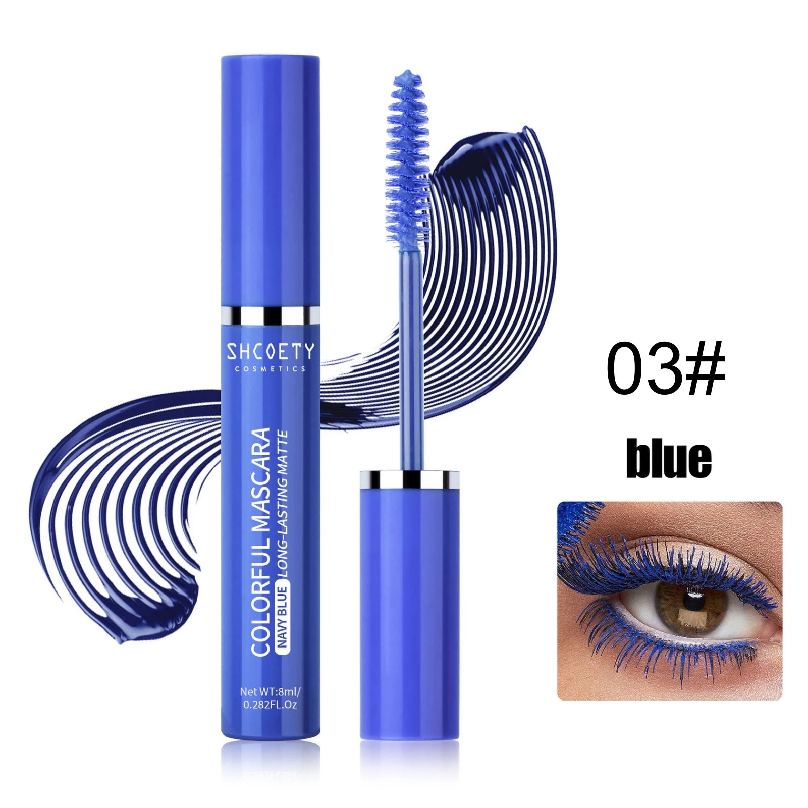 1PC Natural Curly Mascara-Color, Long-lasting, Smudge-proof, Eyelashes Curled and Thick, Suitable for Festivals and Stage Makeup Zpaxo 03