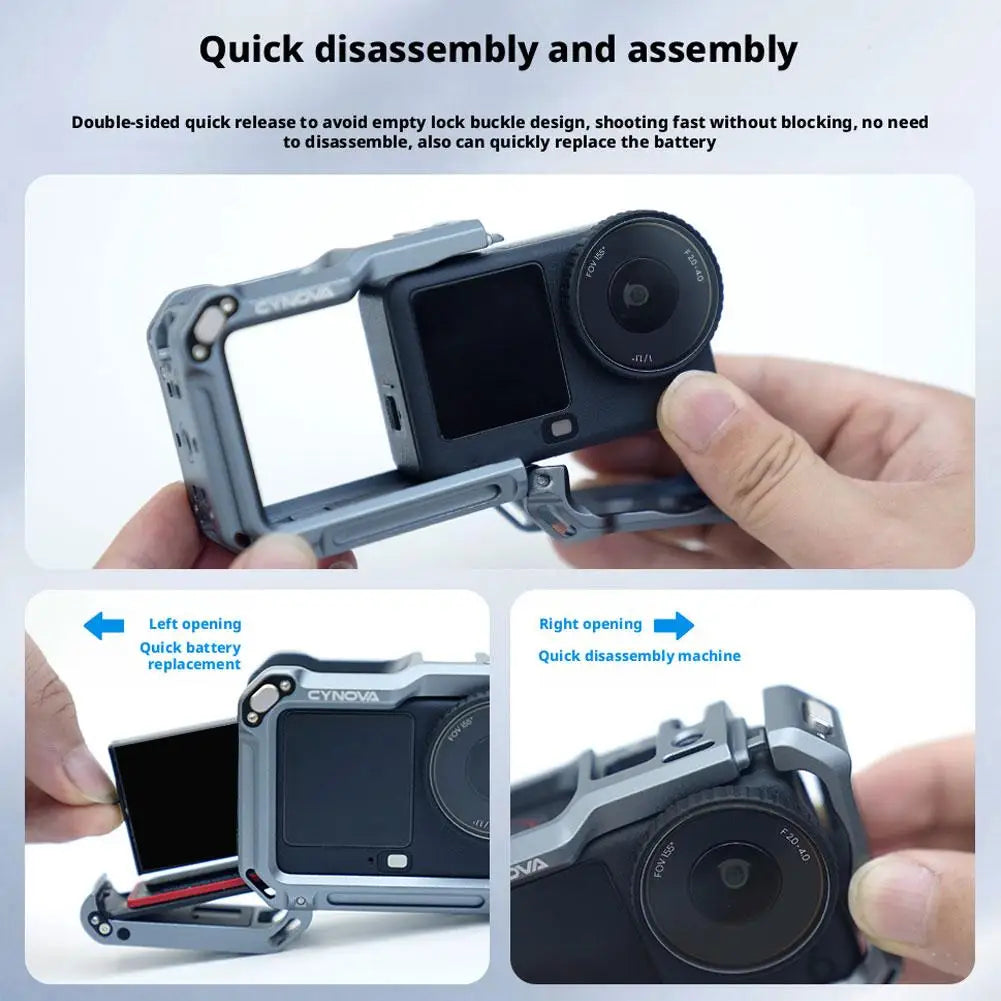 DJI Osmo Action 6 Metal Cage – Aluminum Alloy Expansion Mount Camera Cage Zpaxo