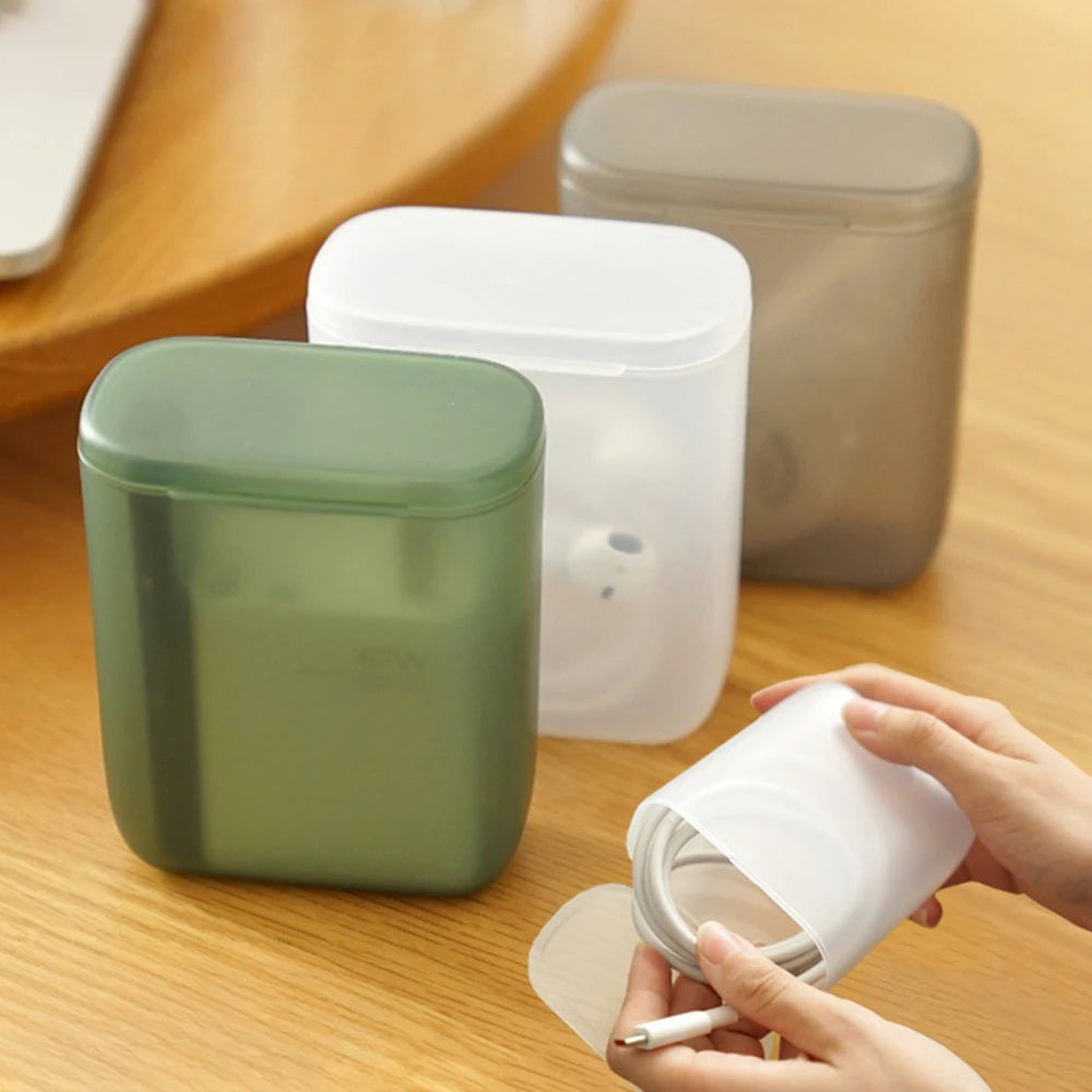 1pcs Mobile Data Cable Storage Box Headphone Charger Transparent Storage Box With Lid, Drawer Jewelry Organizer Box Organizer Zpaxo