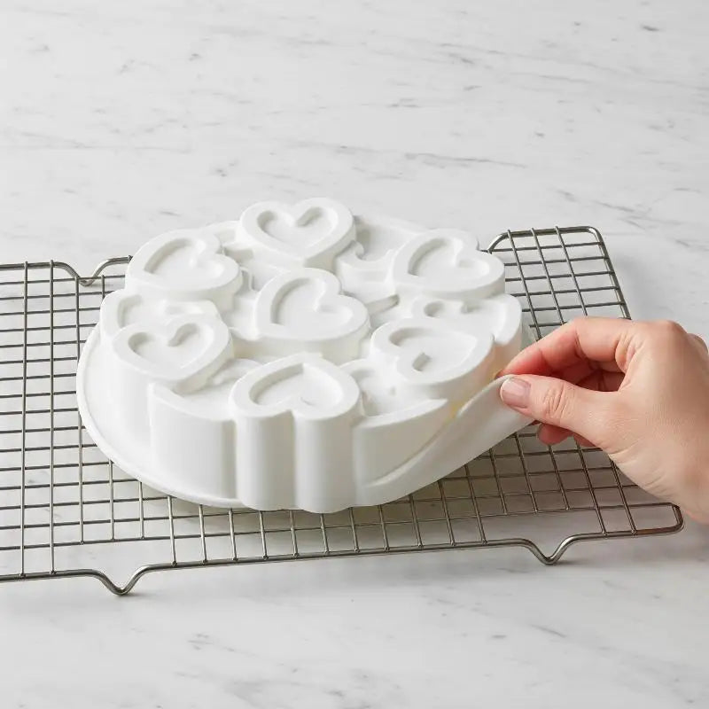 Heart-Shaped Silicone Rose Cake Mold – Mousse & Chocolate