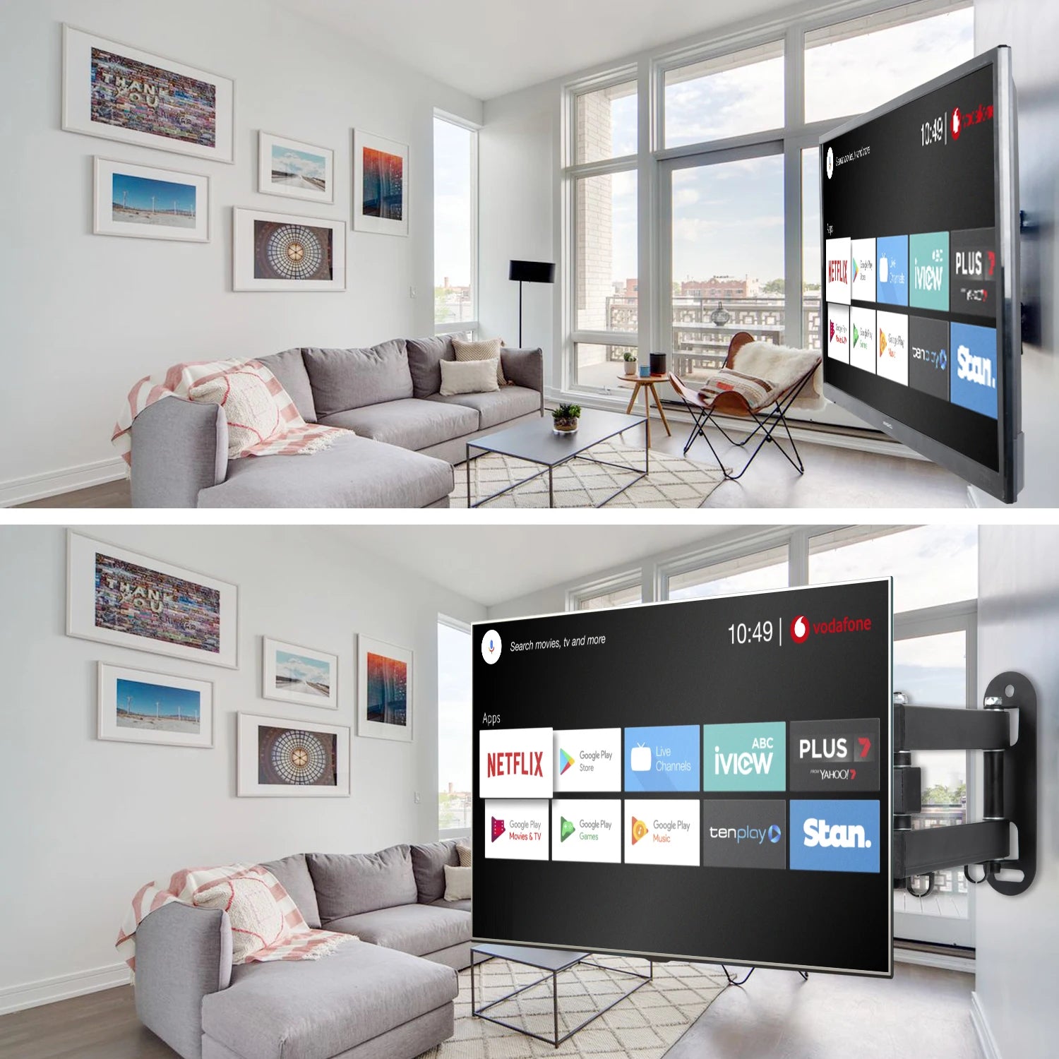 Full Motion TV Wall Mount Bracket for 14–32" LCD LED Screens TV Wall Mount Zpaxo