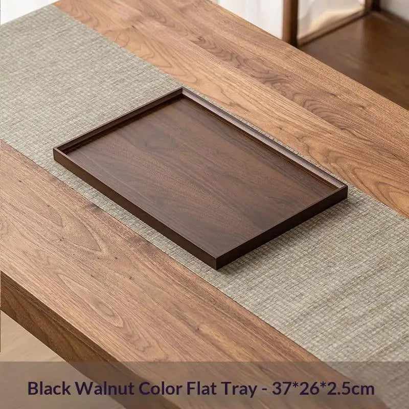 MRectangular Bamboo Wooden Decorate Tray Walnut Serving Display Plate Zpaxo A4