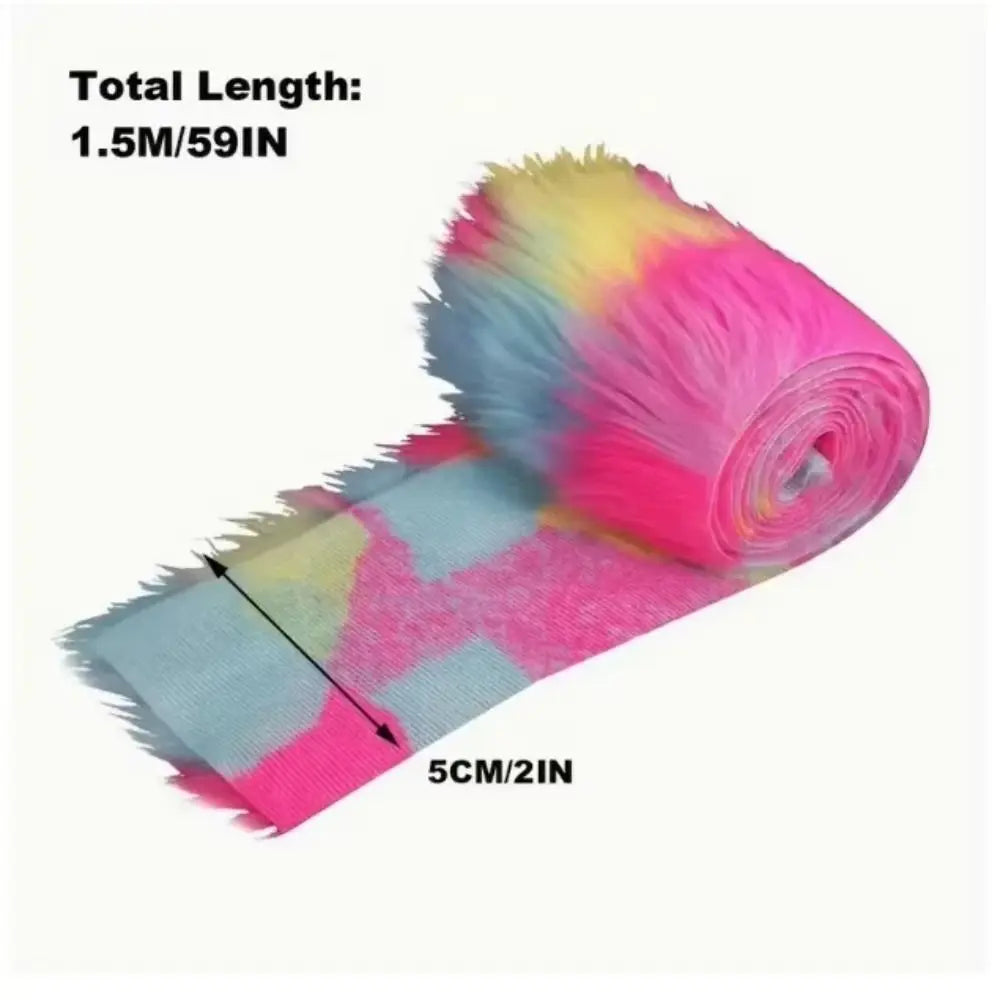 1.5M Faux Fur Ribbon – Fluffy Trim for Sewing & Xmas Decor Faux Fur Trim Ribbon Zpaxo