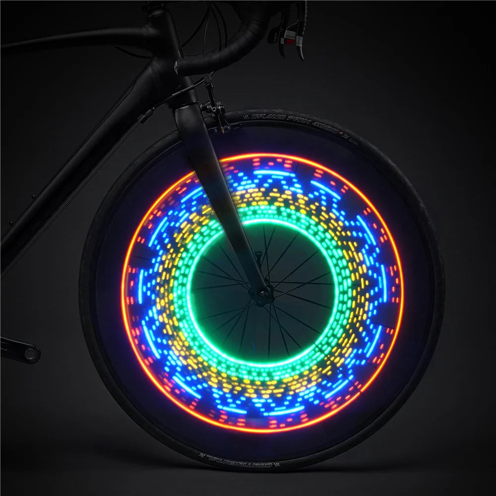 Bike Wheel Light Waterproof Bicycle Spoke Light Safety Tire Light 30 Different Patterns Change Without Battery Bike Accessories Zpaxo