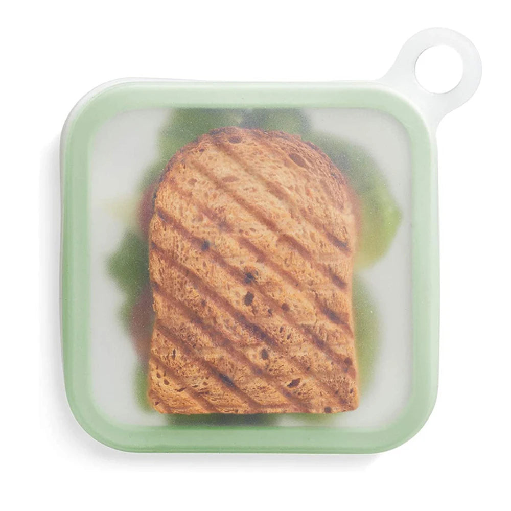 Portable Silicone Sandwich Toast Bento Box With Handle Food Container Snack Box Student Office Worker Lunch Box Zpaxo