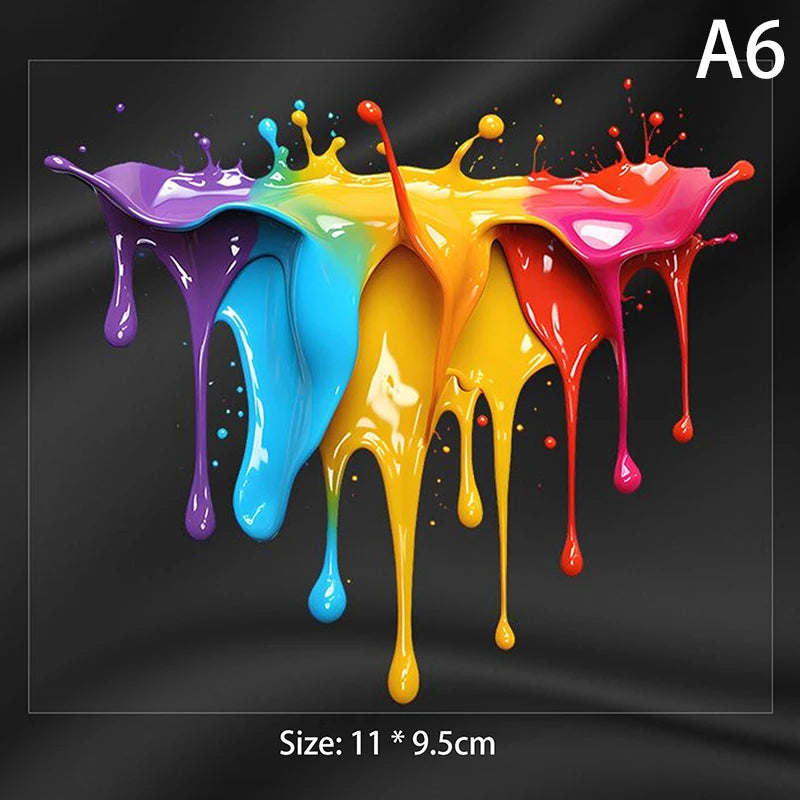 Dopamine Fluid Paint Vinyl Car Decal Sticker – Reflective Window