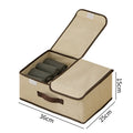 Foldable Clothes Storage Box Household Fabric Organizer Lid Dustproof Zpaxo M Beige