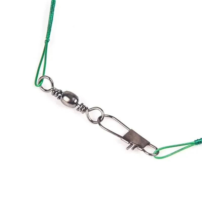 Steel Wire Fishing Leaders with Swivel – 20/100 Pack, 15–30cm