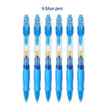 0.5mm Retractable Gel Pens Set Black/Red/Blue Ink Ballpoint For Writing Refills Office Accessories School Supplies Stationery Zpaxo 6 Blue pen