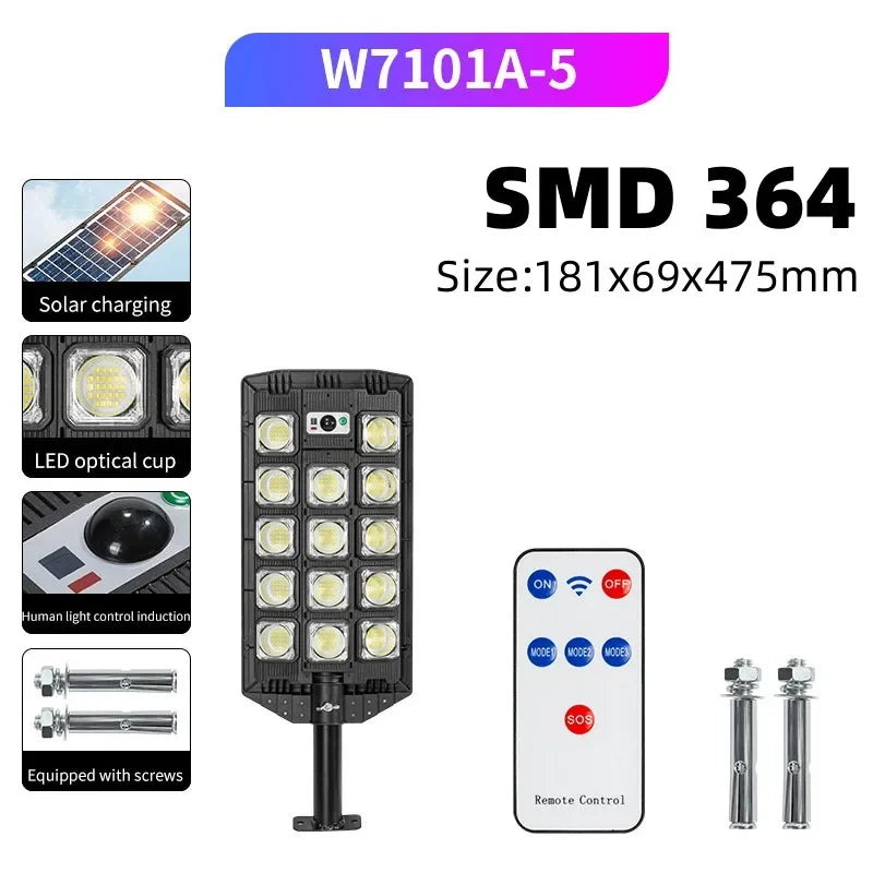 Solar Power Street Light Motion Sensor LED Solar Led Outdoor Lighting 3 Mode Lighting IP66 Waterproof COB Security Lamp for Yard Zpaxo A3-364SMD China Mainland