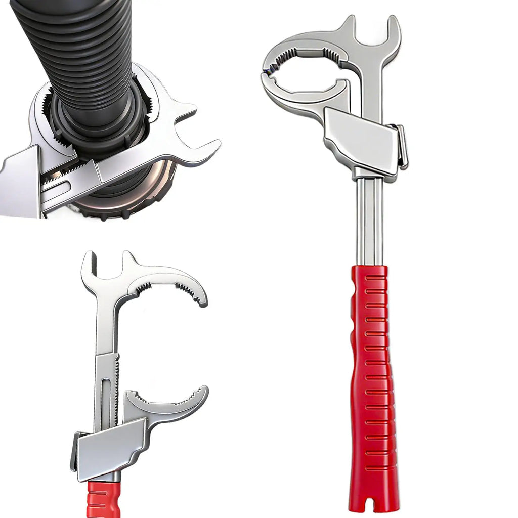 Self Adjusting Wrench Wide Jaw C Shape Tightening Tool Universal Pipe