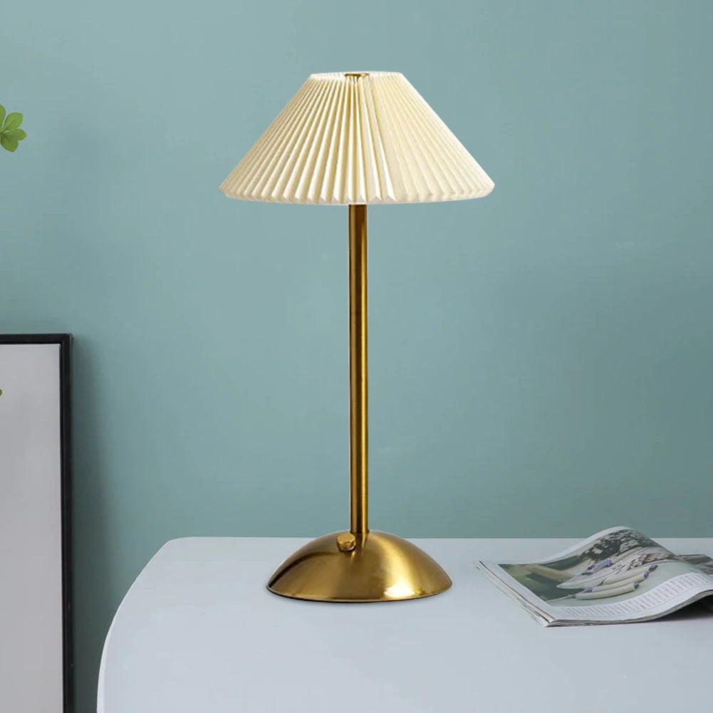 Nordic Pleated Nightstand Lamp USB Charging Decorative Night Light