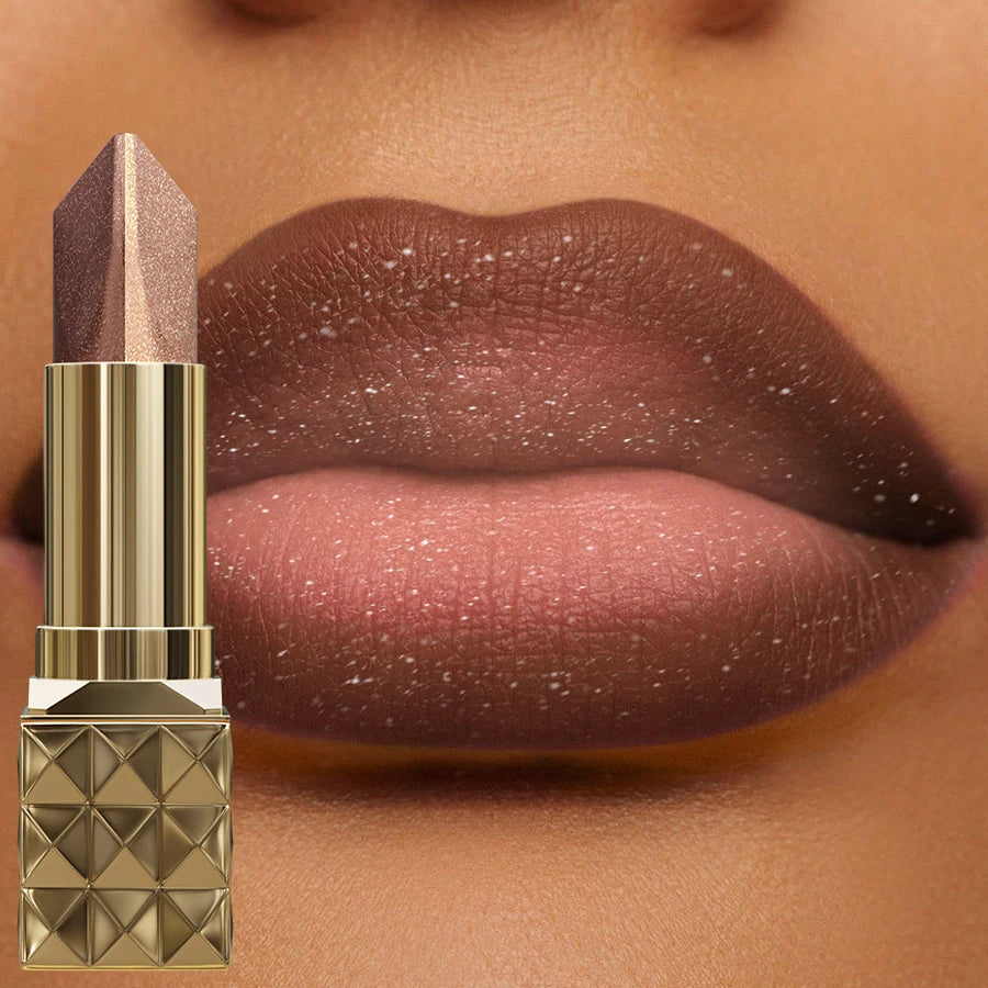 Glitter Matte Tow-tone Lipstick Velvet Finish Lip Liner Pen Smooth