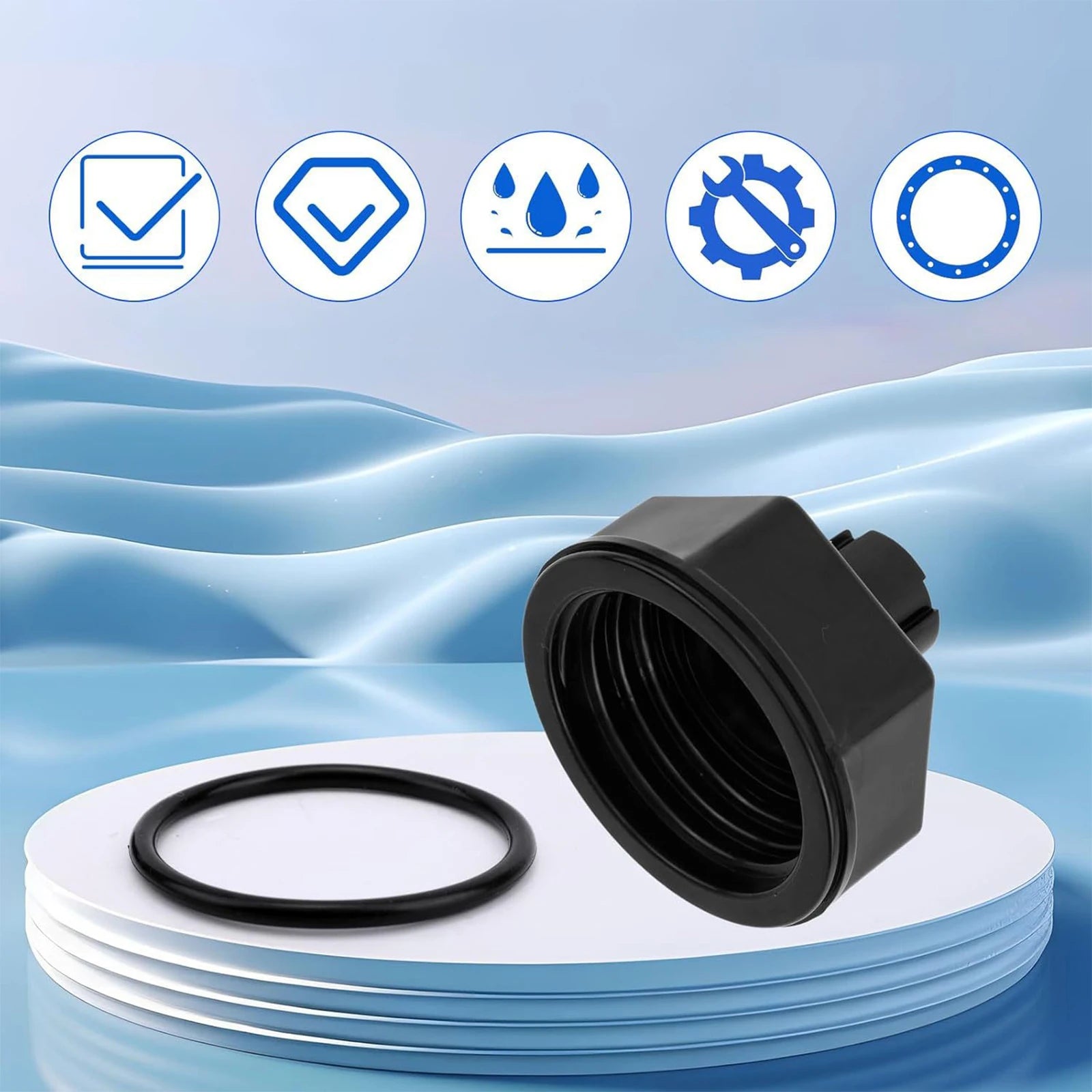 Plastic Pool Filter Drain Cap Sealing Gasket Leak-proof Plug
