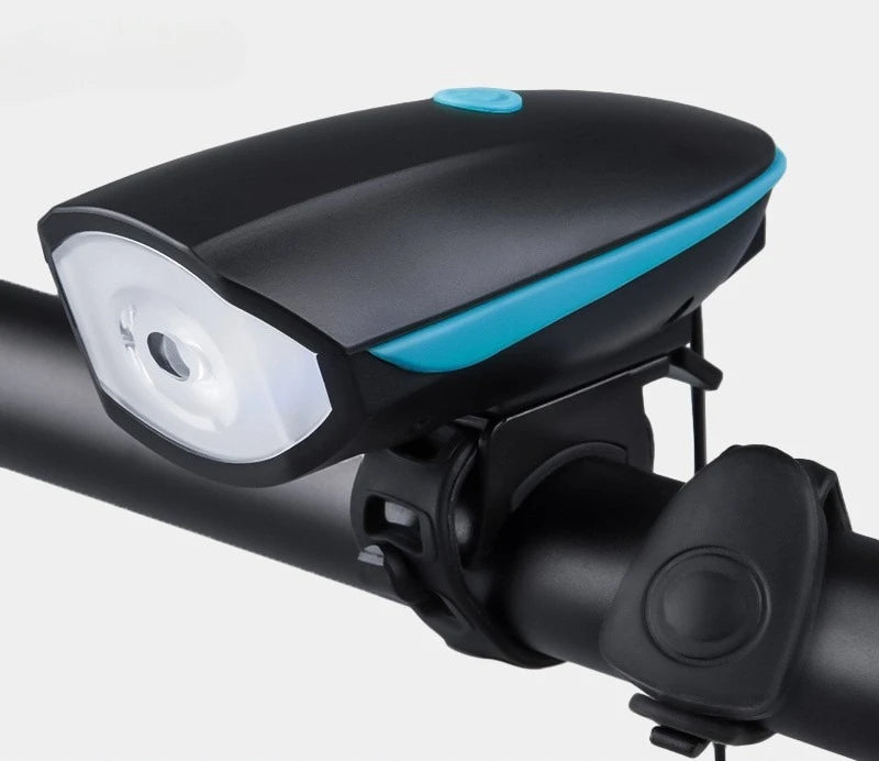Bicycle Lights USB Charging Outdoor Night Riding Strong Light Flashlight Bicycle Accessories Headlights Bicycle Horn Headlights Zpaxo Blue