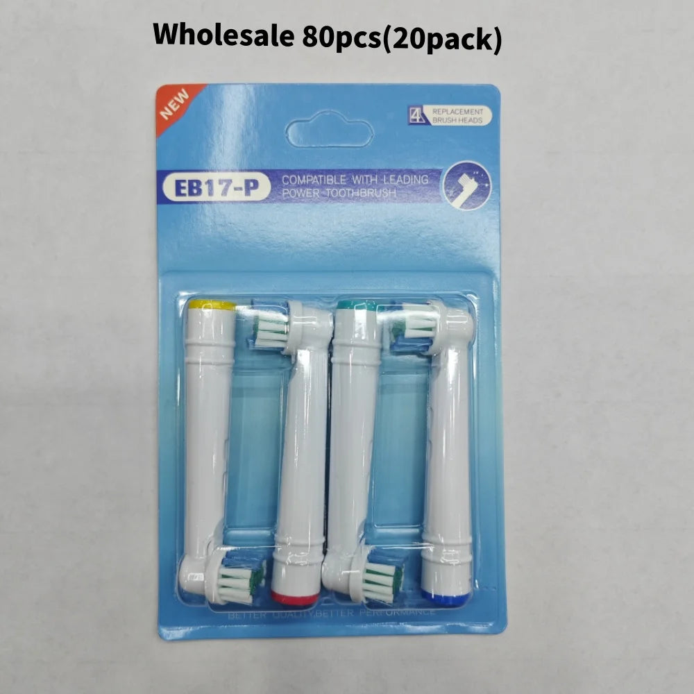 Wholesale 4/16/20/80pcs Set/lot Electric Toothbrush Head For Oral B Sensitive Replacement Brush Heads D25 D30 D32 D18 4739 3709 Zpaxo EB17P-80pcs